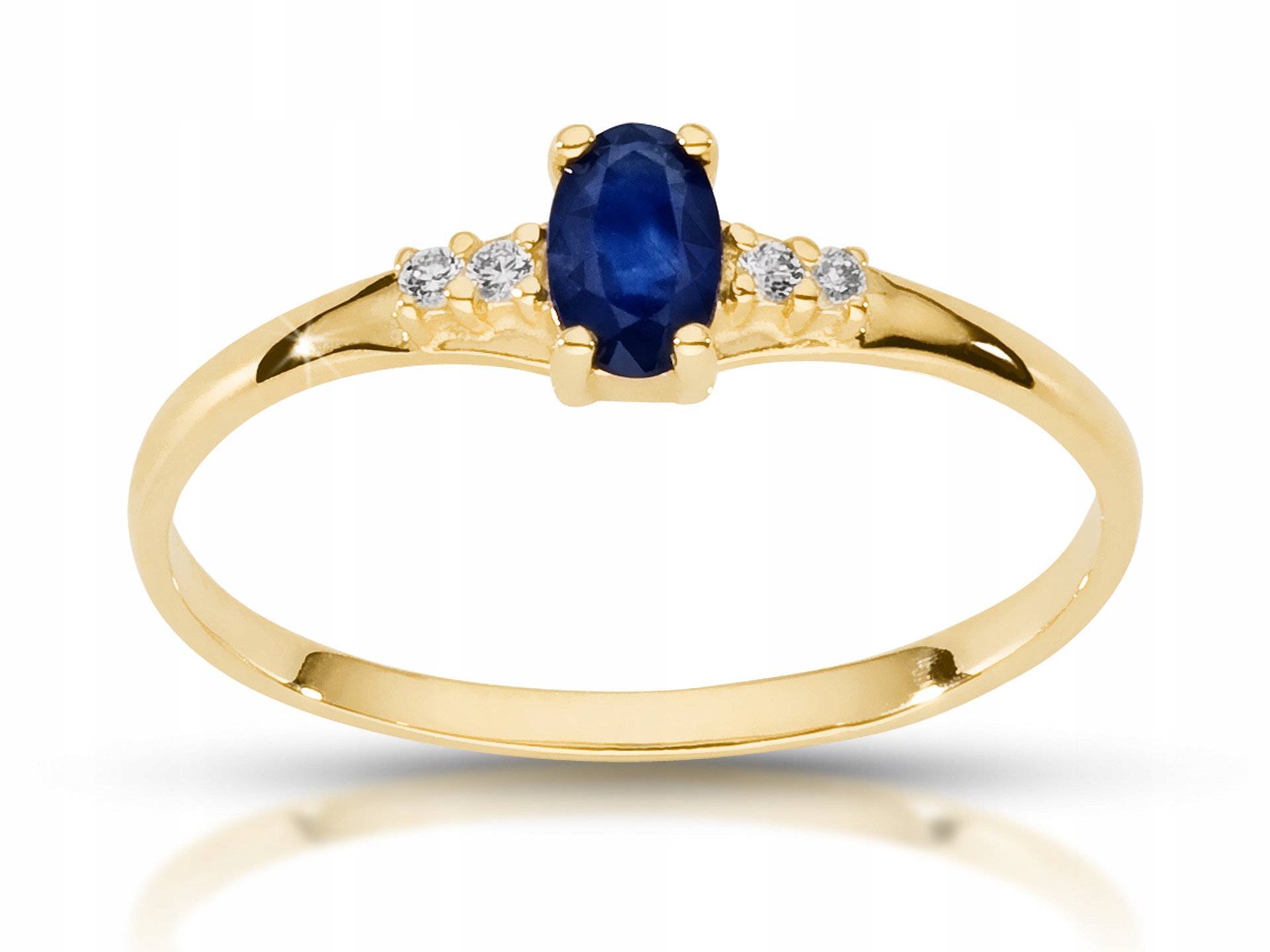 Prsteň so zafírom a diamantmi au 585 0,34 ct
