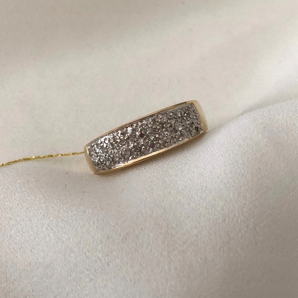 Prsteň zo žltého zlata s diamantmi 0,25 ct