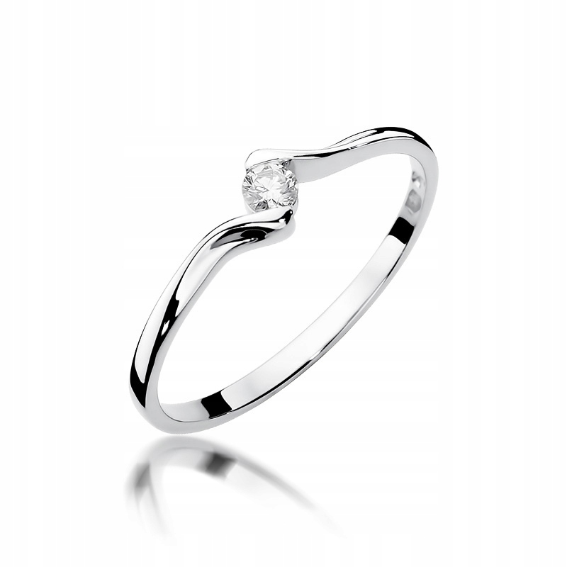 Zásnubný prsteň biele zlato diamant 0,09ct