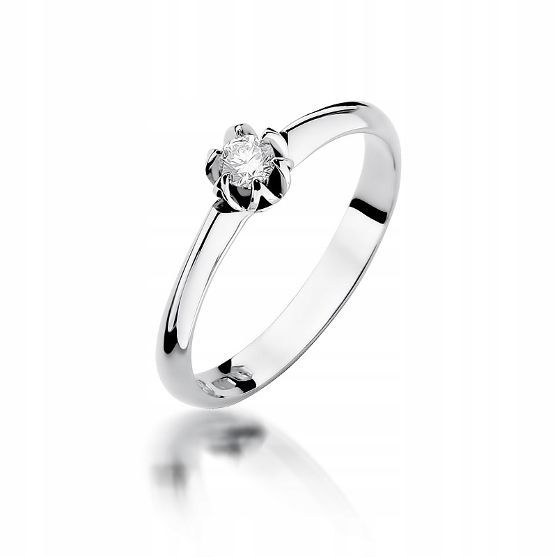 Zásnubný prsteň z bieleho zlata s diamantom 0,10 ct