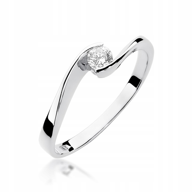 Proteínový kruhový diamant 0,13ct biely zloty