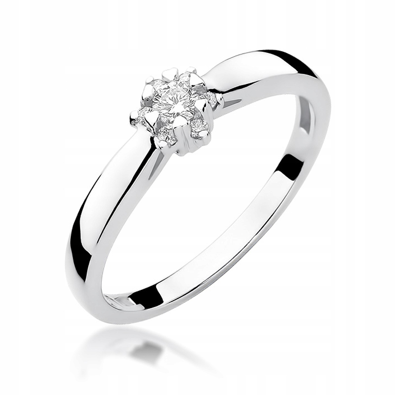 Zásnubný prsteň s priemerom 0,15 ct, biele zlato