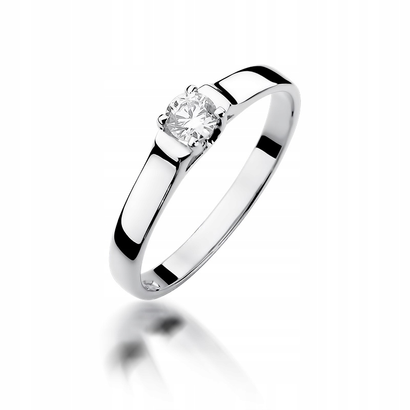 Diamantový zásnubný prsteň z bieleho zlata 0,18 ct