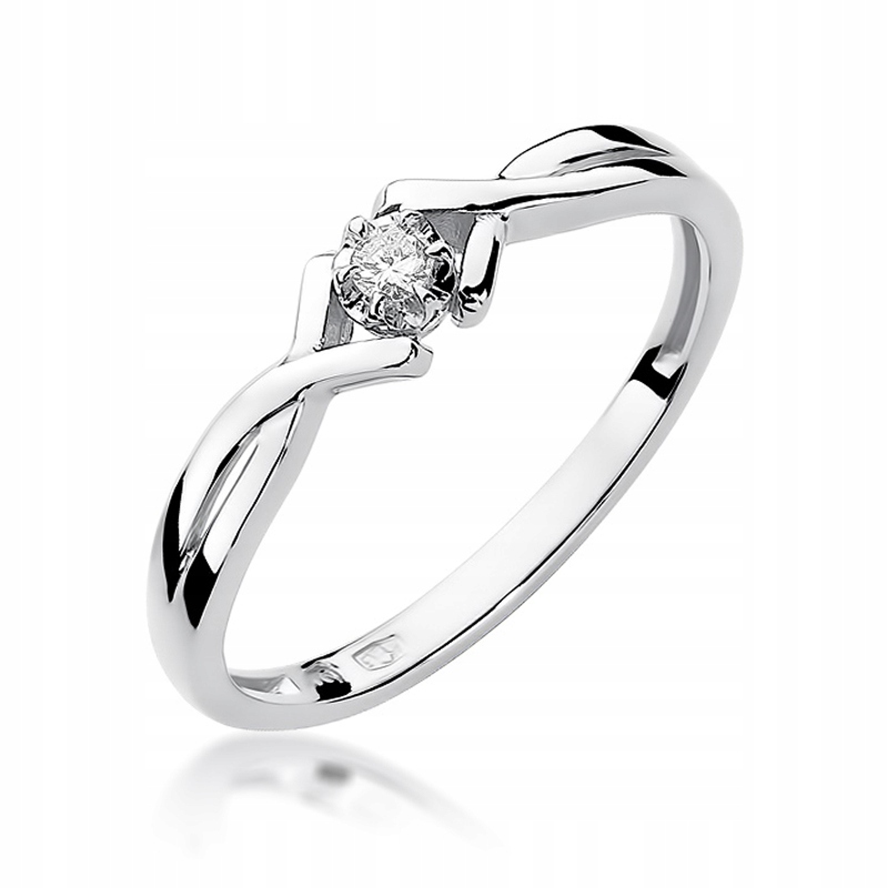 Diamantový zásnubný prsteň z bieleho zlata 0,04 ct