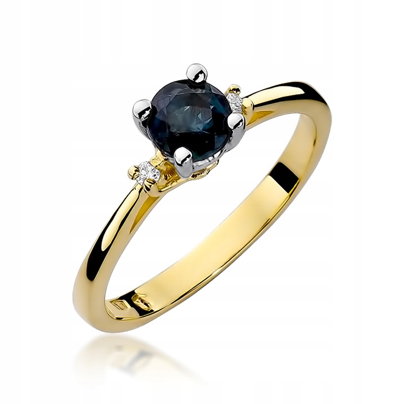 Zásnubný prsteň SZAFIR a diamanty 585 n926