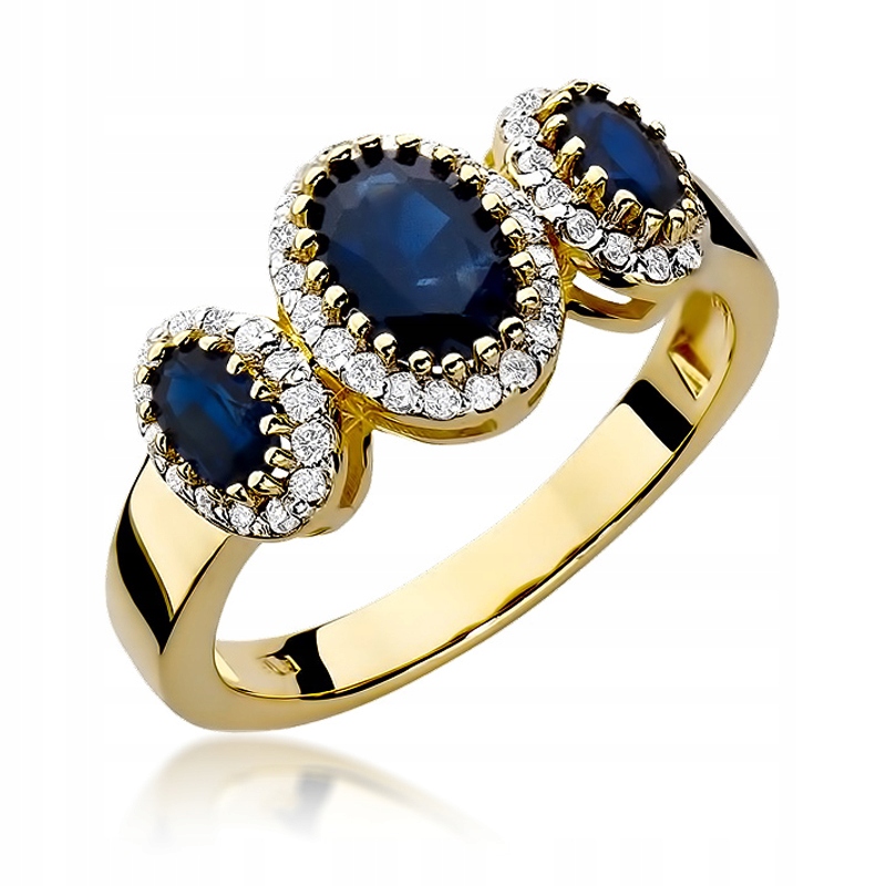 Zásnubný prsteň SAPPHIRE a diamanty 585 14K