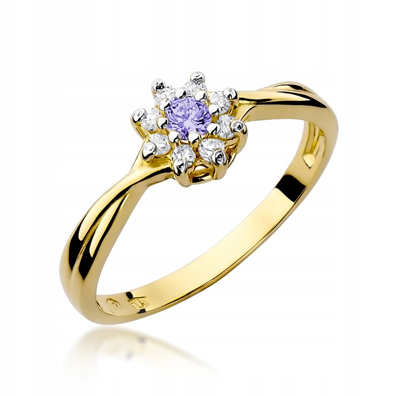 Zásnubný prsteň TANZANITE a diamanty 585