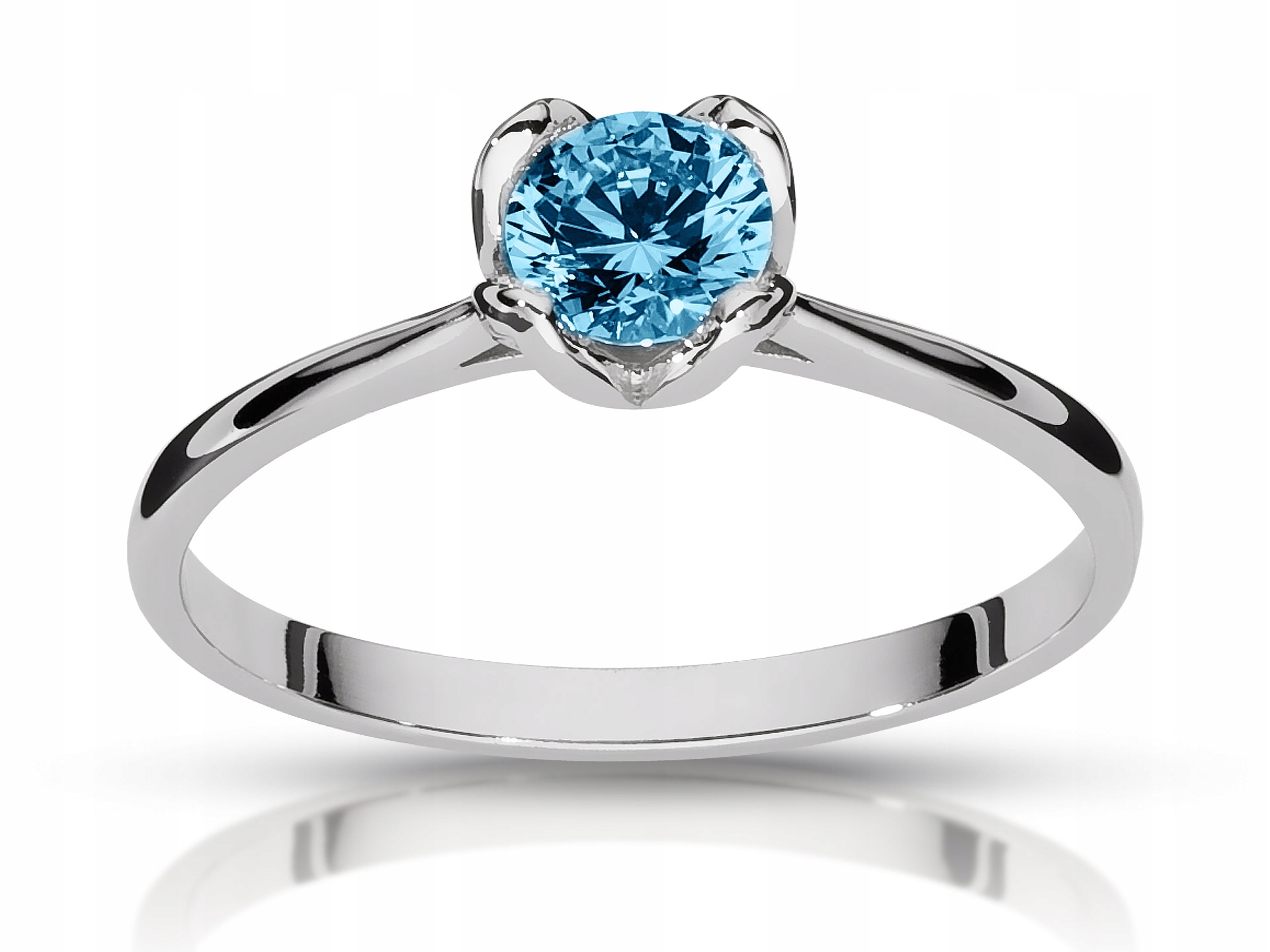Topaz 0,50ct zásnubný prsteň biele zlato