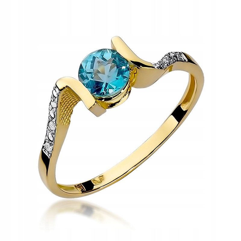 Zásnubný prsteň TOPAZ a diamanty 585 14K