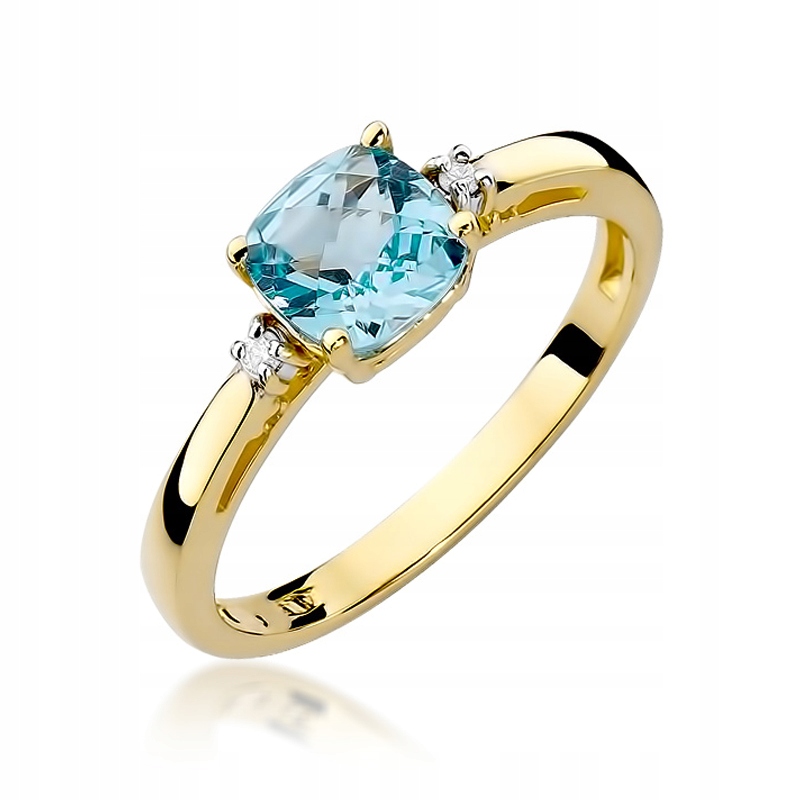 Zásnubný prsteň TOPAZ a 585 14K diamantov