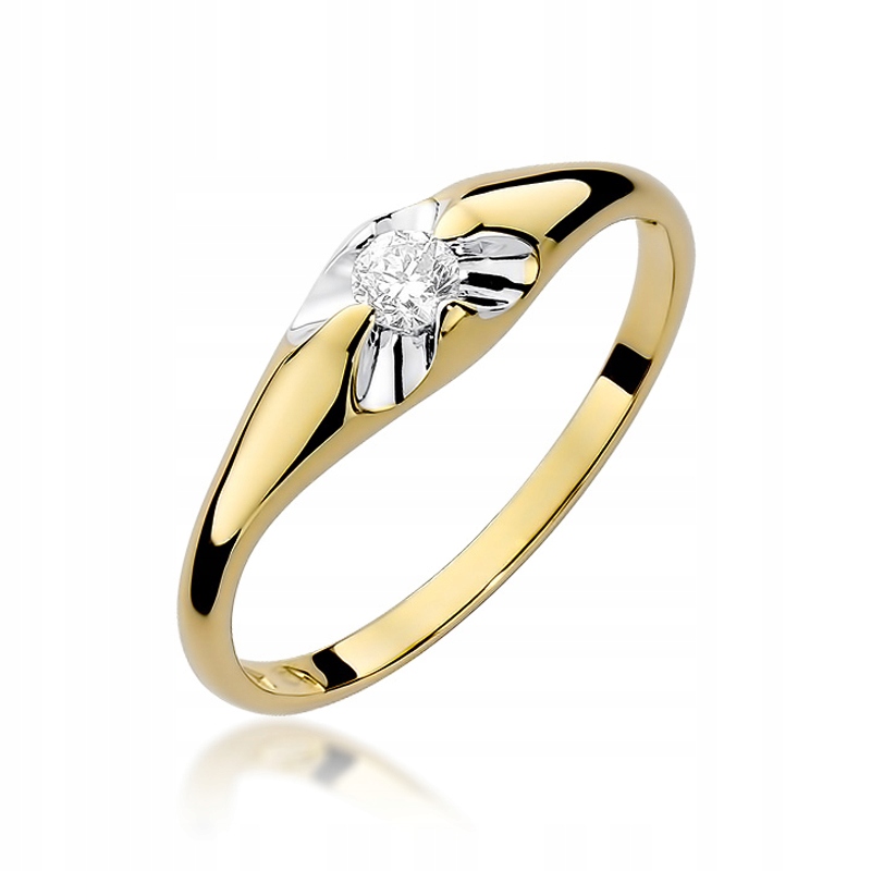 Diamantový zásnubný prsteň 0,10 ct 585 14 K.
