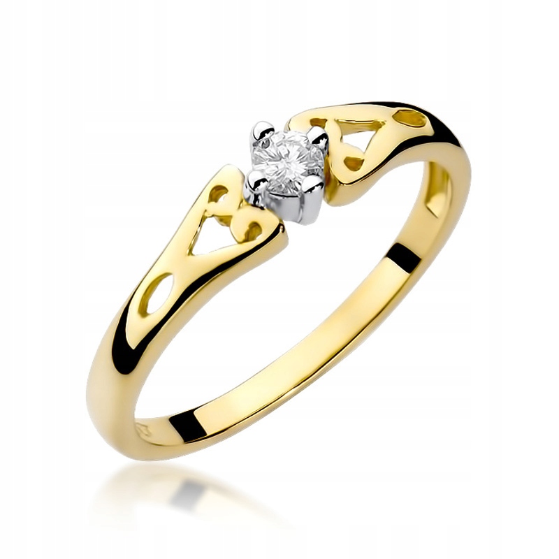 Diamantový zásnubný prsteň 0,10 ct 585, 14 K.
