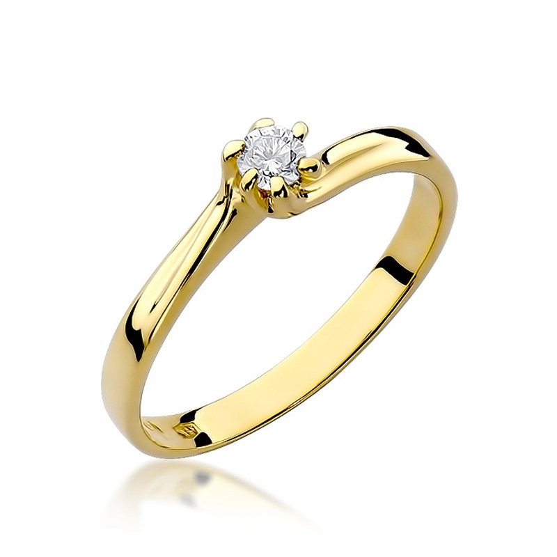Zásnubný prsteň s diamantom 0,1ct 585 14K