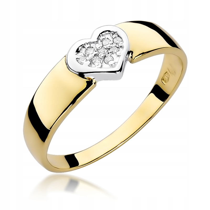 Zásnubný prsteň so srdcom diamantový 0,04 ct 585