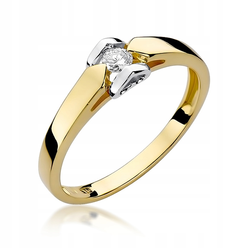 Zásnubný prsteň s diamantom 0,09 ct 585