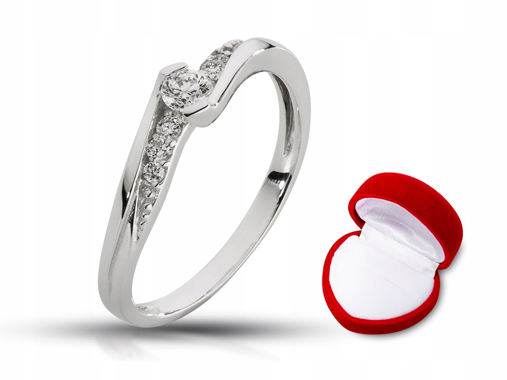 Zásnubný prsteň s diamantmi 0,18 ct Vs / G