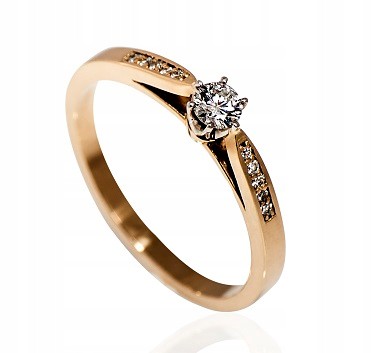 Zásnubný prsteň s diamantmi 0,19 ct