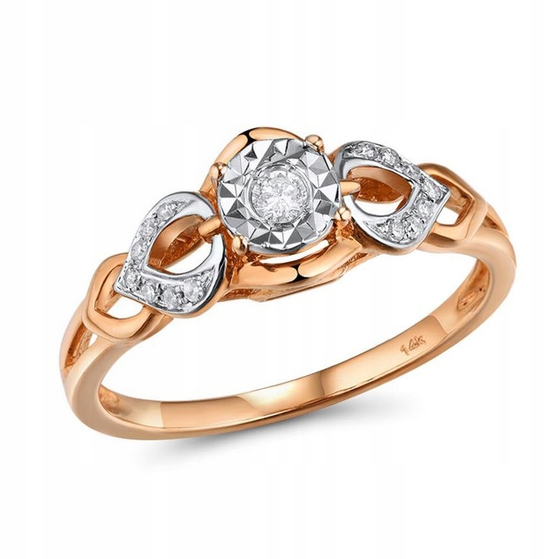 Zásnubný prsteň s diamantmi 585 zlatých r54