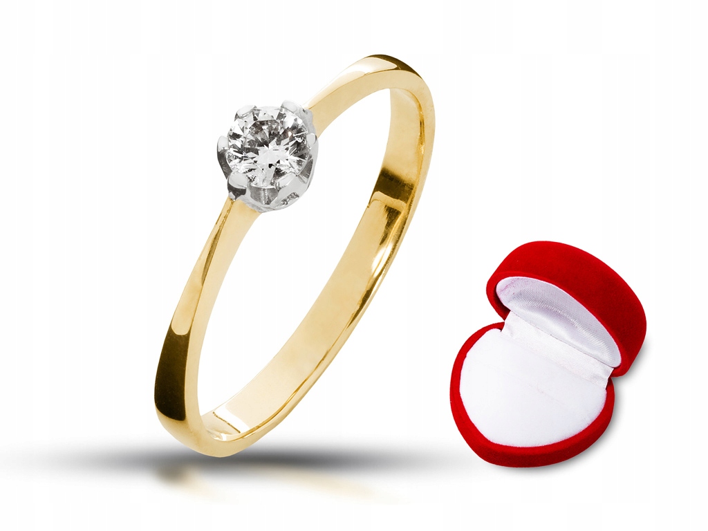 Zásnubný prsteň s diamantom 0,14 ct Vs / G