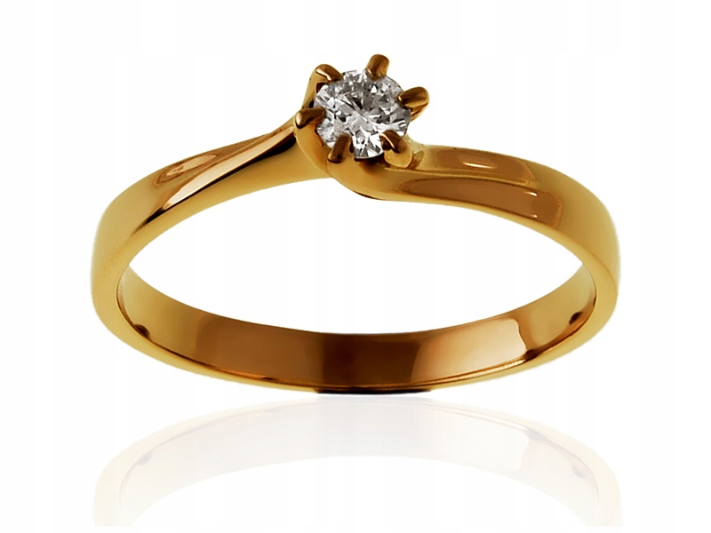 Zlatý prsteň s diamantom 0,14 ct. GPD003