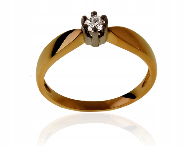 Zlatý prsteň s diamantom 0,14 ct. GPD002