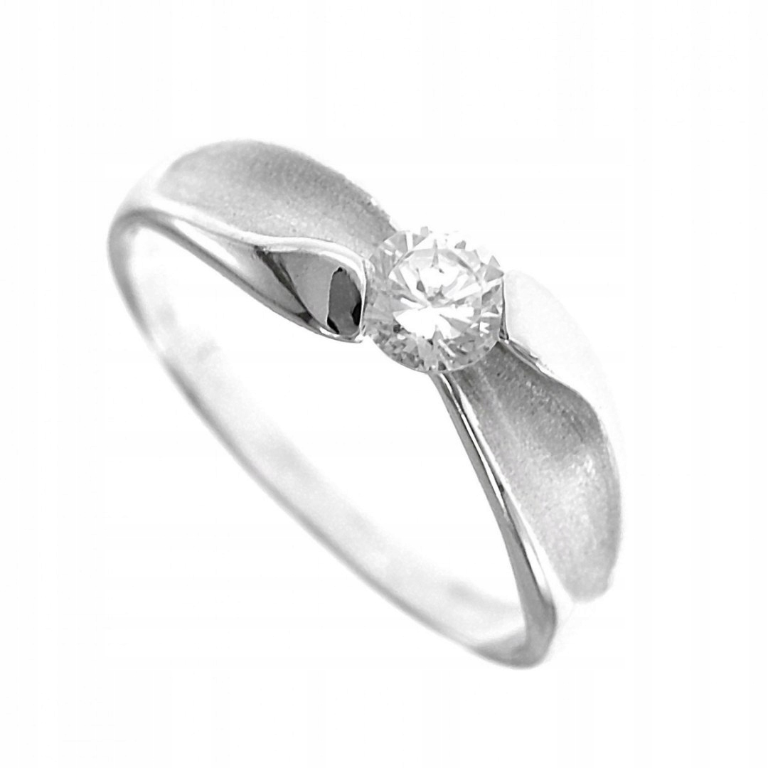 Zlatý prsteň 585 biely zirkón r 15 a1320