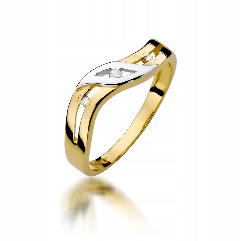 Zlatý prsteň 585 s diamantmi 0,02 ct W-109
