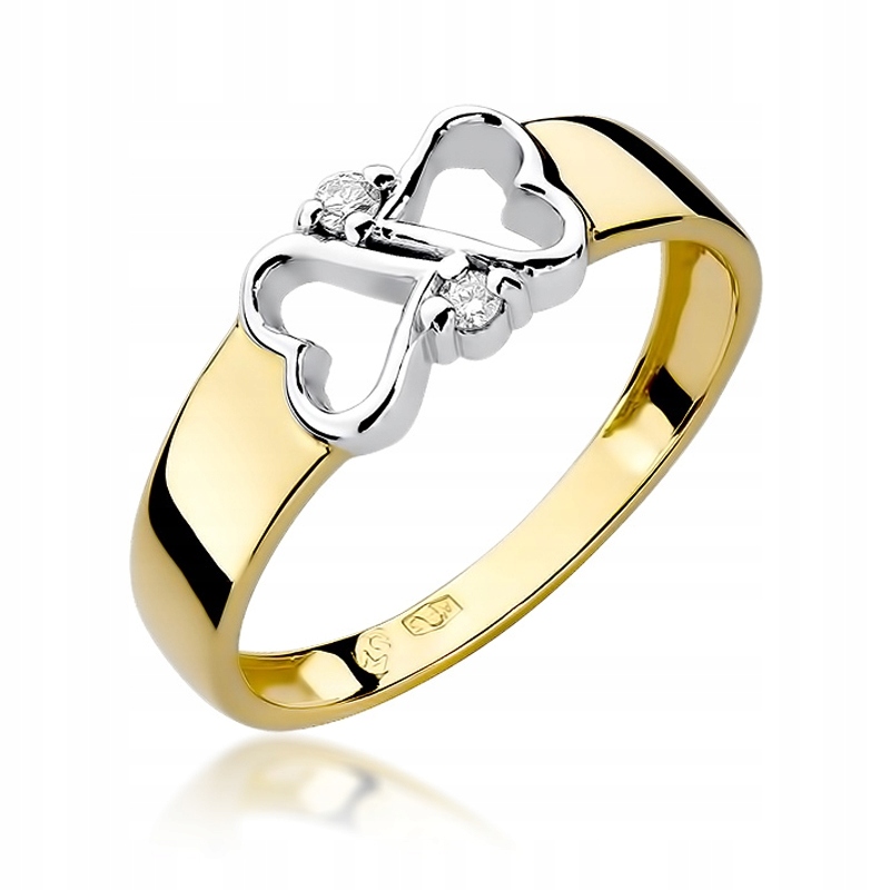 Zlatý prsteň z 585 diamantov s obsahom 0,04 ct diamantov