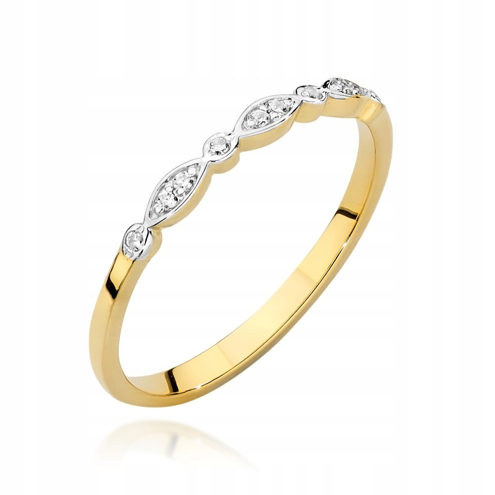 Prsteň zo zlata 585 so svadobnou páskou s diamantmi 0,05 ct