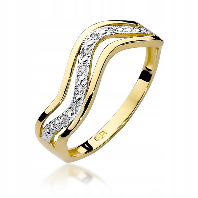 Prsteň z 585 zlata s diamantmi 0,06 ct W-116