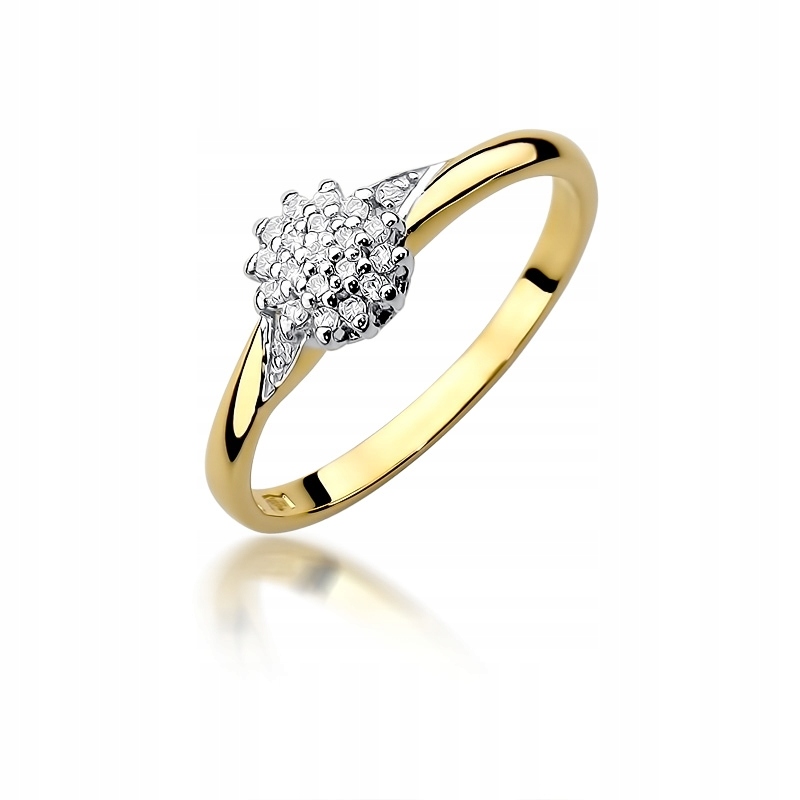 Prsteň zo zlata 585 s diamantmi 0,11 ct pre zásnubný prsteň