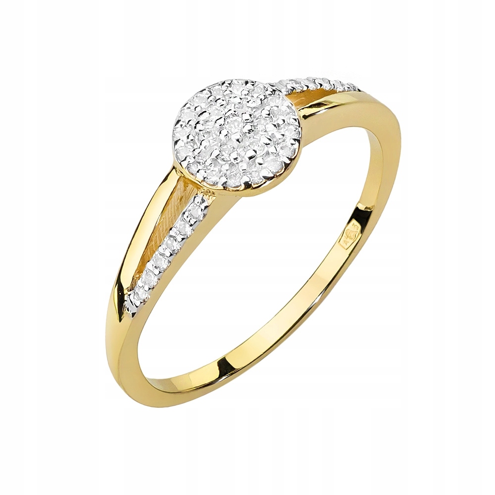 Prsteň zo 585 zlata s diamantmi 0,18 ct pre zásnubný prsteň