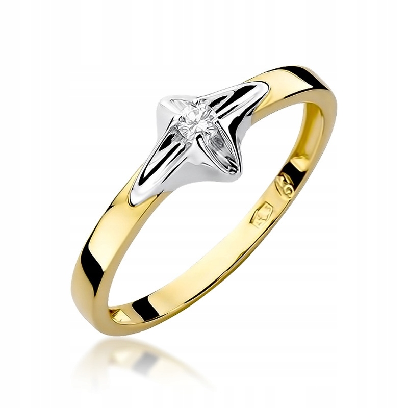 Prsteň zo zlata 585 so zásnubom s diamantom 0,05 ct