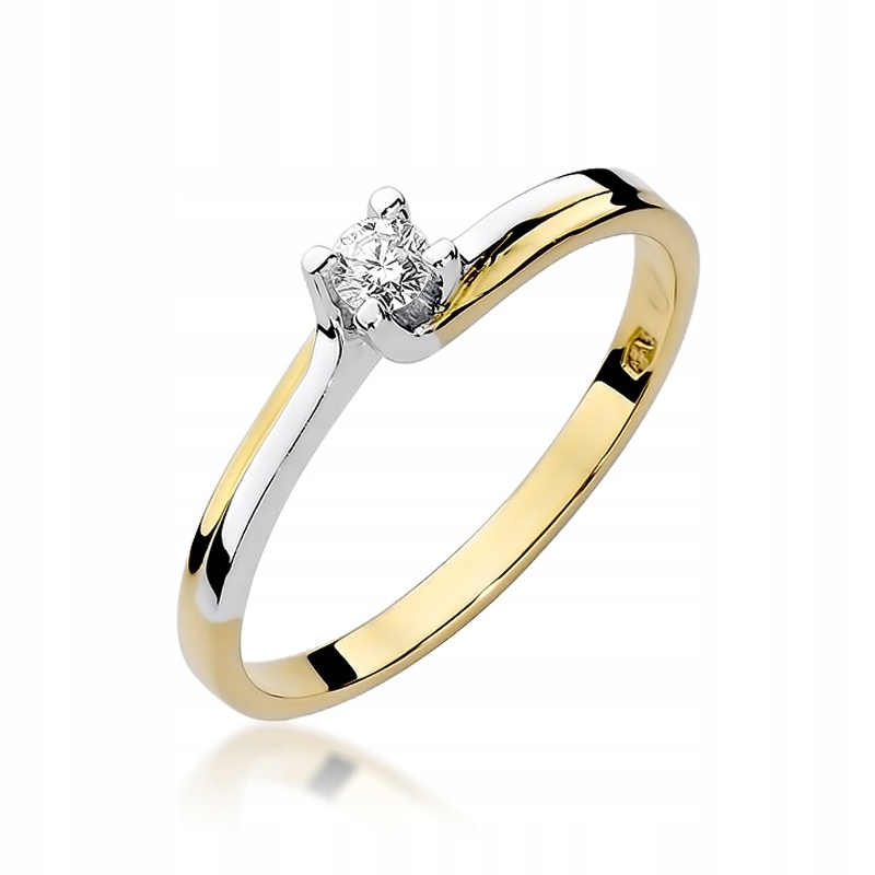 Prsteň zo zlata 585 s diamantovým zásnubným prsteňom 0,08 ct