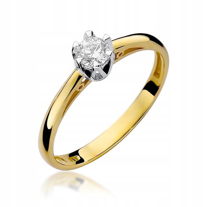 Zlatý prsteň 585 s diamantom 0,15Ct W-133