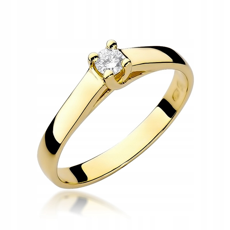 Prsteň zo zlata 585 s diamantom s diamantom 0,1ct pre zásnuby