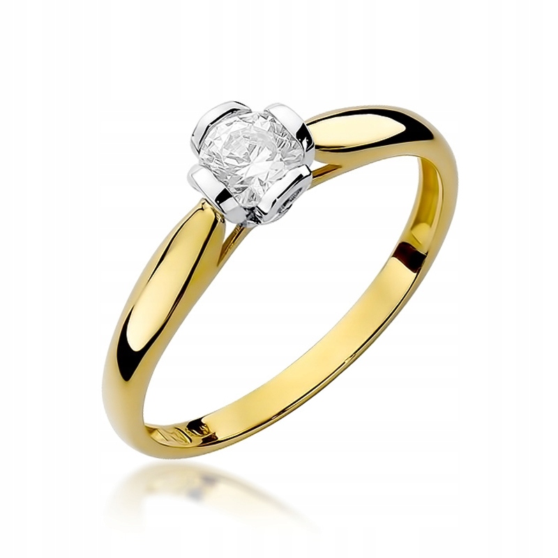 Prsteň zo zlata 585 s diamantovým zásnubným prsteňom 0,30 ct