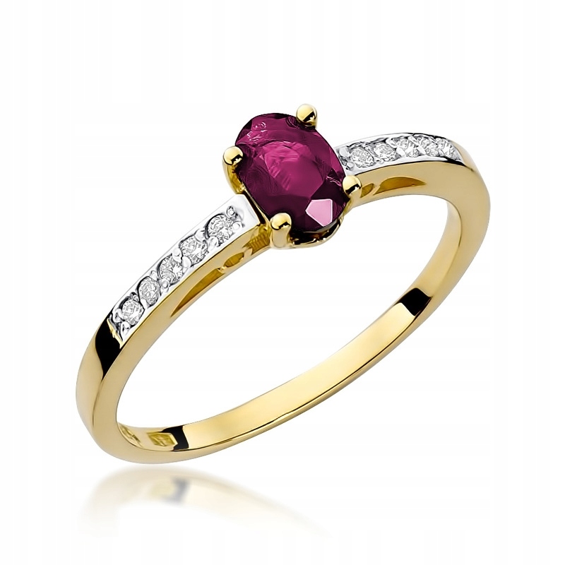 Prsteň z 585 zlata s 0,60 ct rubínovými briliantmi