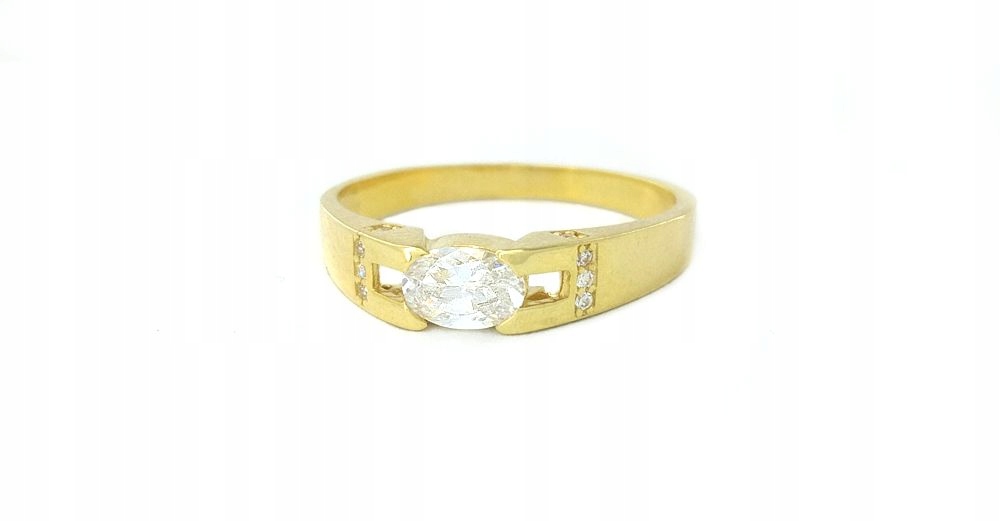 Zlatý prsteň Transparentné Biele oko Nové
