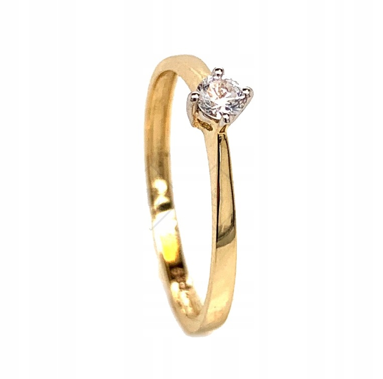 Zlatý (585) 14k diamantový prsteň, veľkosť 14