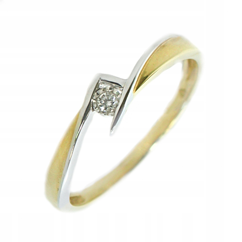 Prsteň z 585 zlata s diamantom 0,03 ct