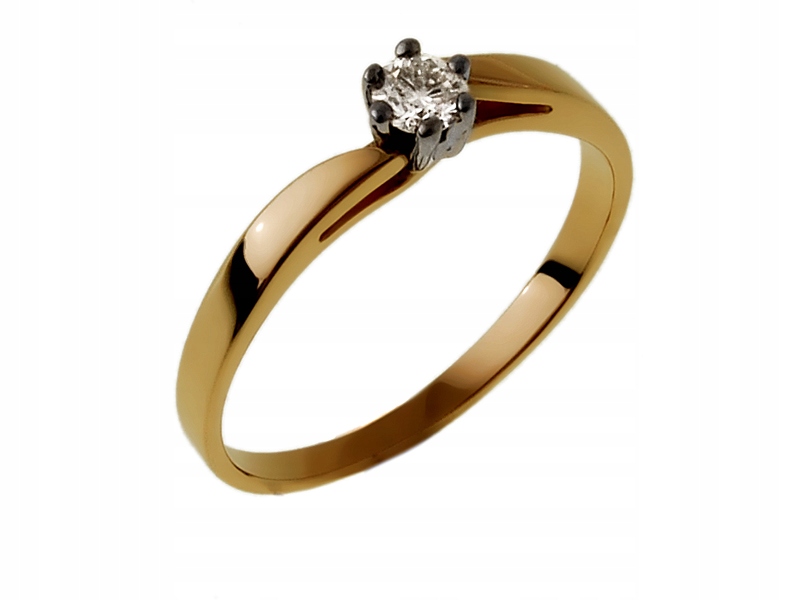 Zlatý prsteň s diamantom 0,14 ct. GPD006