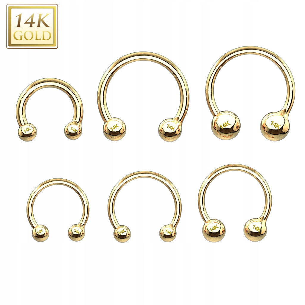 Podkova septum helix tragus daith biele zlato 585