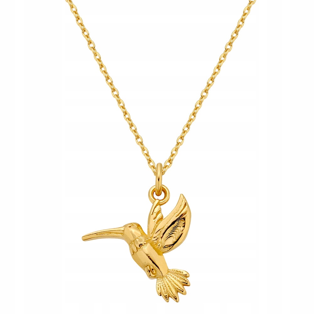 Pozlátený strieborný náhrdelník s kolibríkom