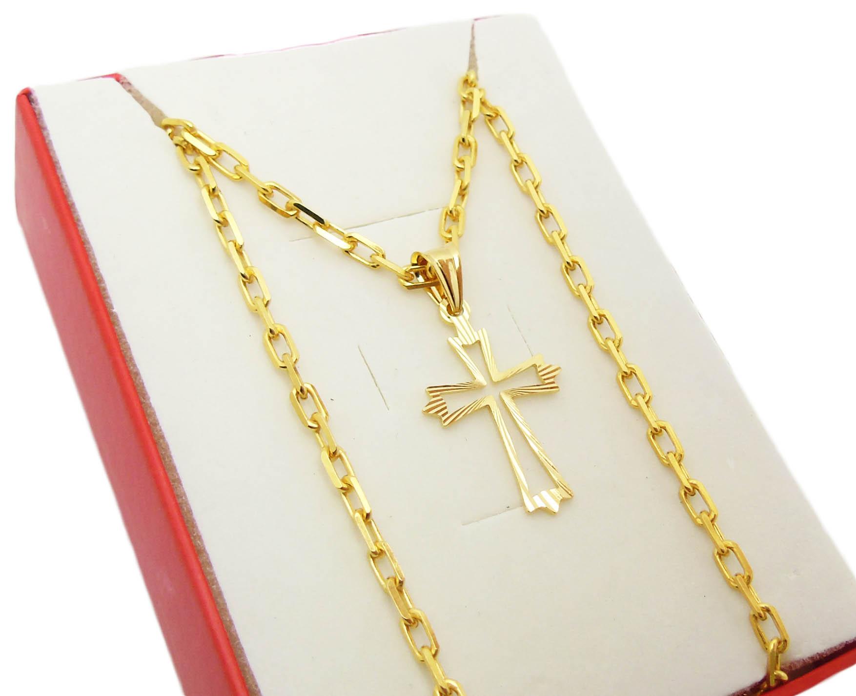 Pozlátená sada Ankier Chain 60 cm + kríž