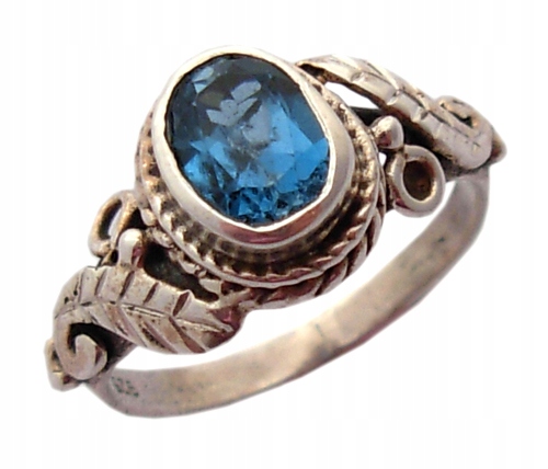 R.12 Topaz - prírodný modrý prsteň - N150