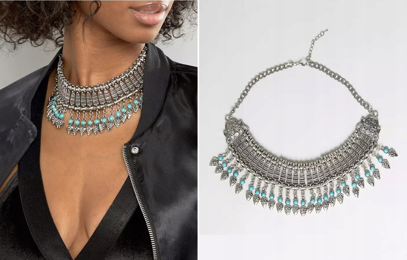 Strapce goliera RAGA SILVER CHOKER STONE TURQUOISE