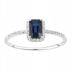 REVONI KRÚŽOK ZLATÝ DIAMOND SAPPHIRE, veľkosť 17 mm