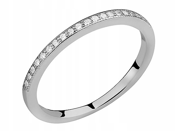 RHODIUM prsteň RING BING biely zirkón veľkosť 14