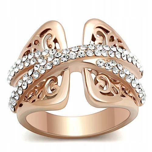 ROSE GOLD FIALOVÝ prsteň z ocele 316L, veľkosť 12